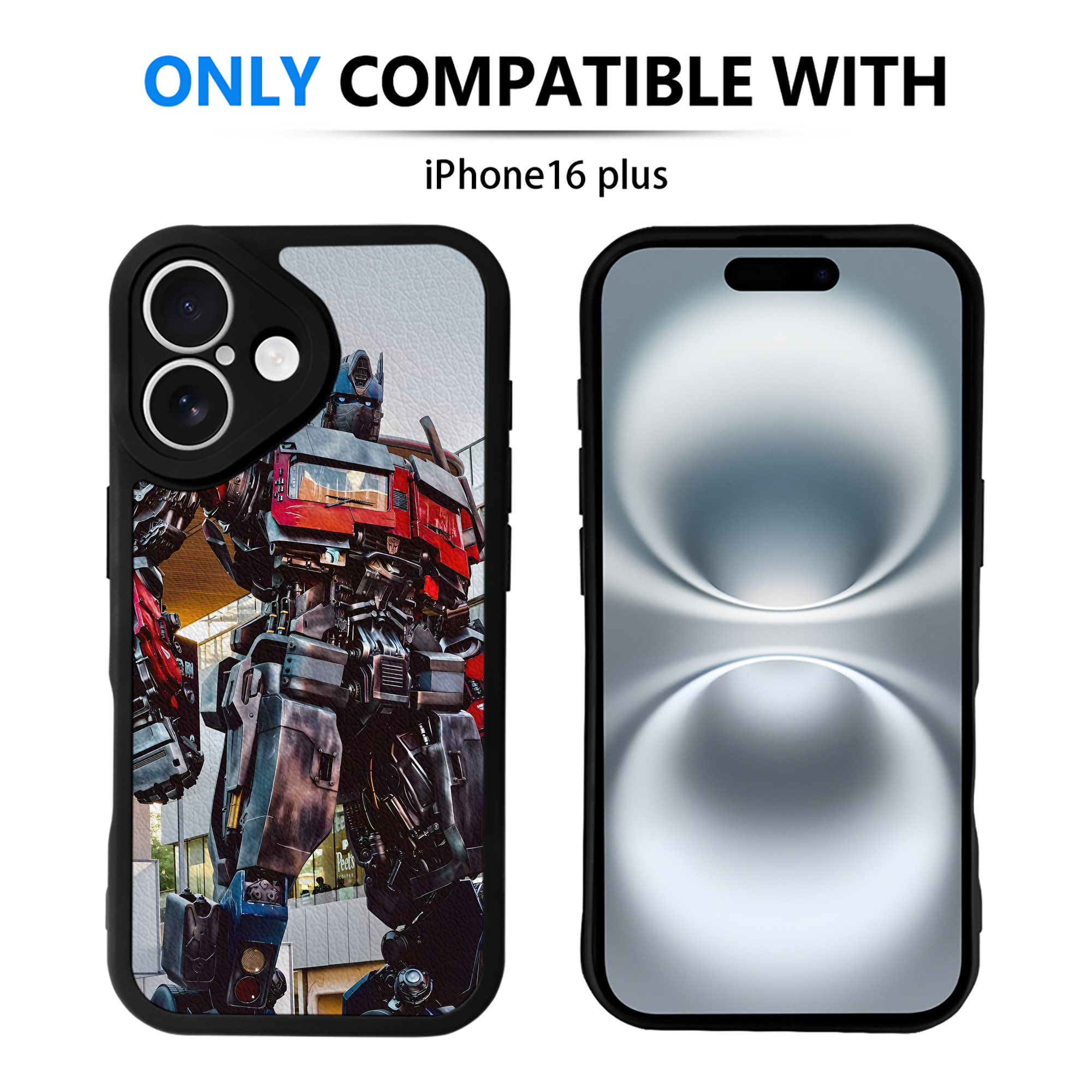 （画像用） Transformers トランスフォーマー 【iPhone 16シリーズ対応】シリコンスマホケース（レザー調） 材質：シリコン